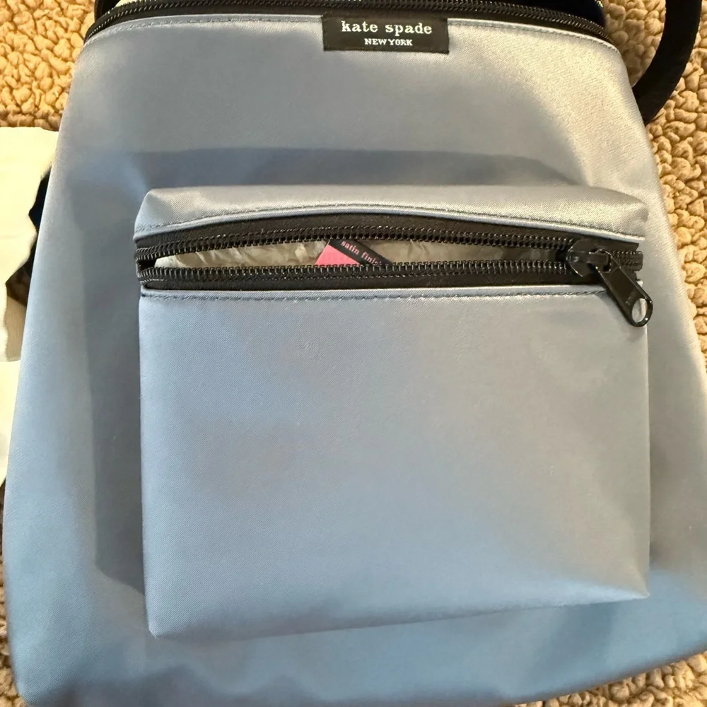 kate spade blue small nylon backpack with front pocket - Picture 4 of 6